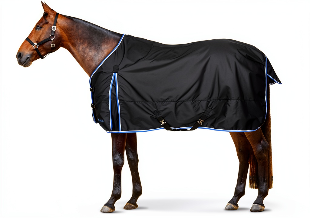 Horze Turnout Blanket on a horse in a pasture