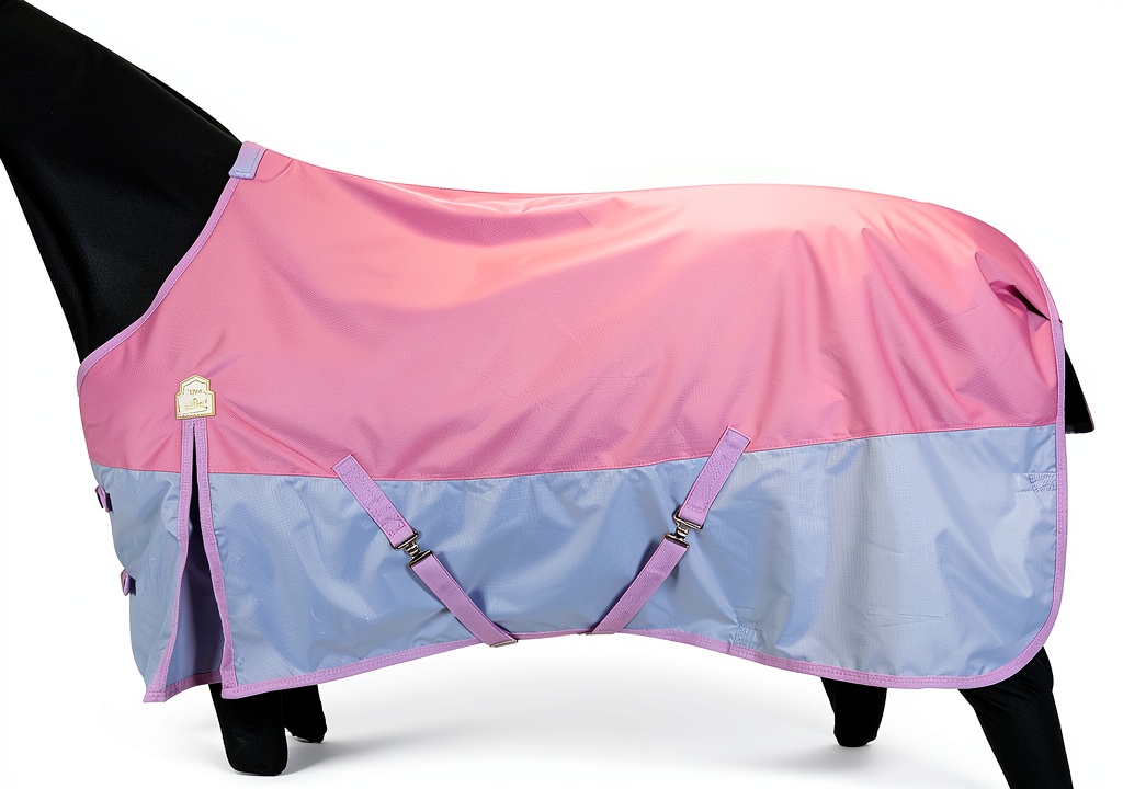 BARN STABLE horse turnout blanket in Ancora Red color on a horse in a field