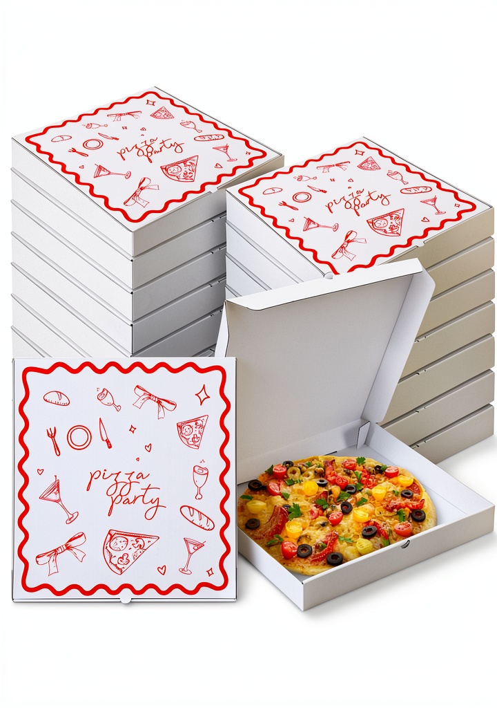Affrolling Martini pizza box showcasing corrugated material and folded design