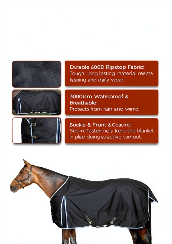 Horze Horse Turnout Blanket Waterproof Breathable-5