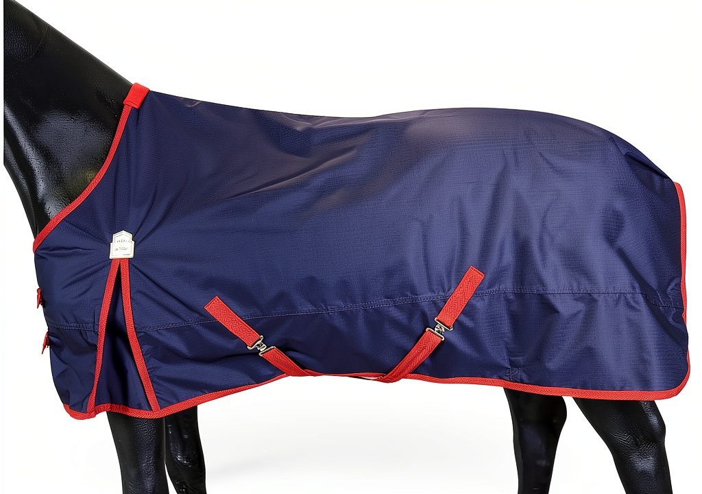 BARN STABLE horse blanket in Ancora Red color on a horse