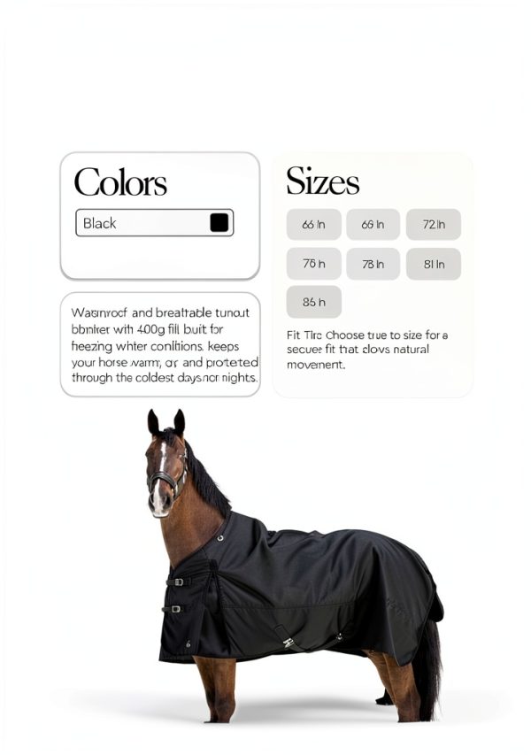 Horze Horse Blanket Heavy Weight Turnout Winter Protection-2