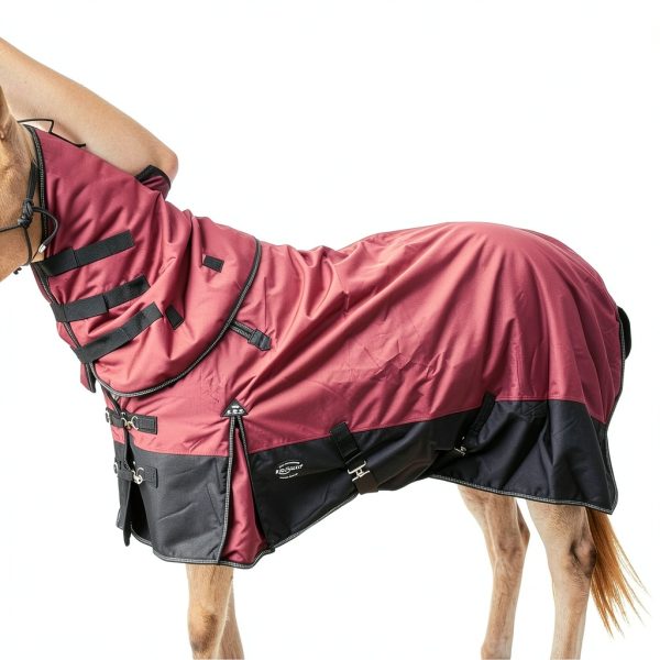 Reinsman Horse Rain Sheet Waterproof Fleece Lined 72 Wine-2