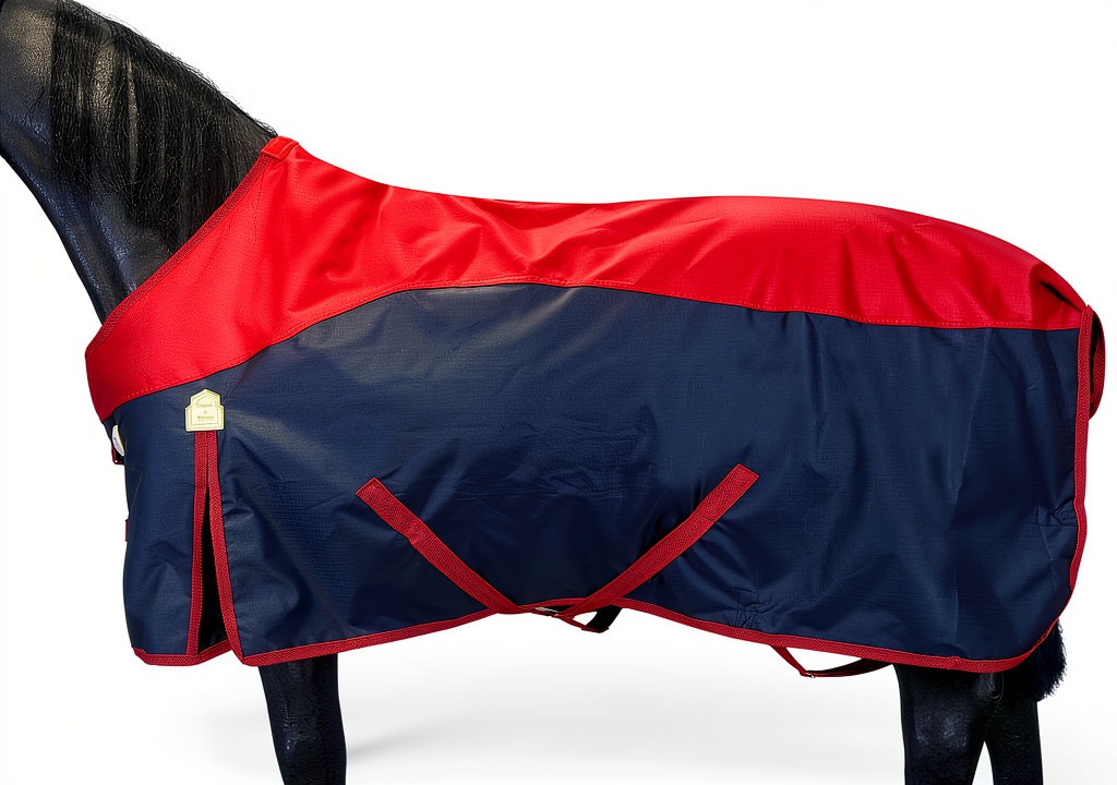 BARN STABLE horse turnout blanket in Ancora Red color on a horse