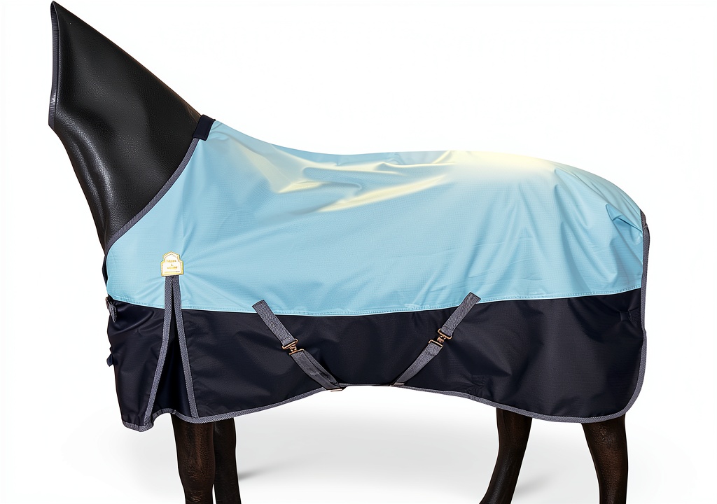 BARN STABLE horse turnout blanket in Ancora Red color on a horse in a field