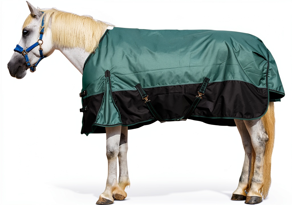 Gallopoff horse blanket on a horse in a winter setting
