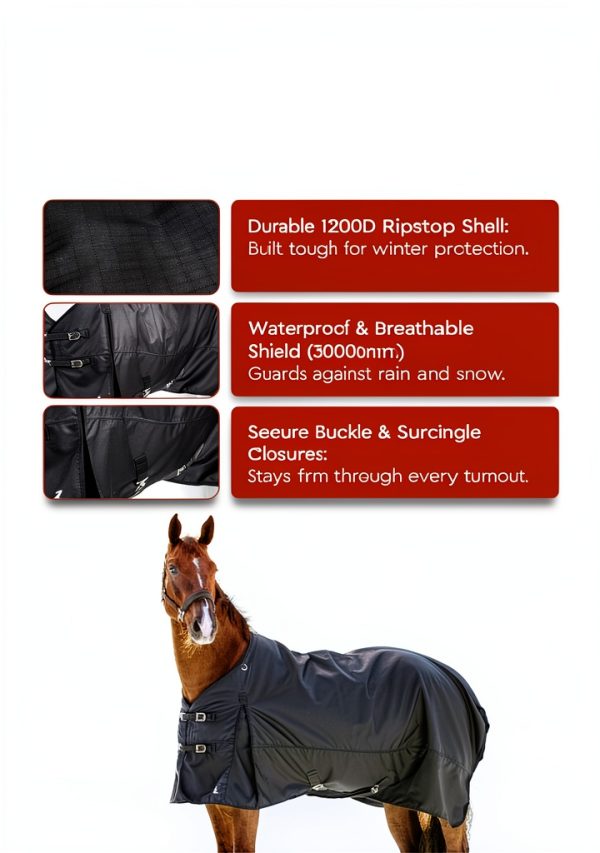Horze Horse Blanket Heavy Weight Turnout Winter Protection-6