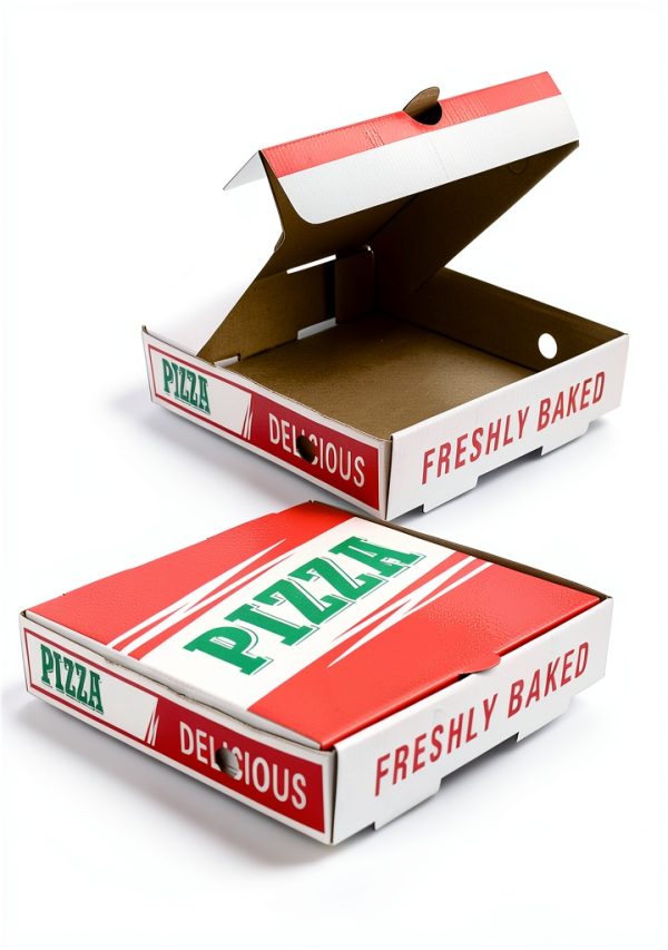 WOKAV Collapsible Pizza Box 8 Inch Small Red Green Eco Kraft-1