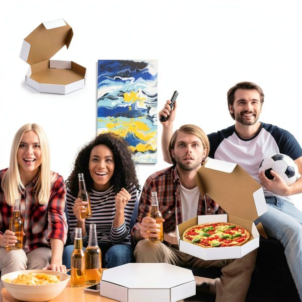 Teenyyou White Octagonal Pizza Box 14x14 Durable-3