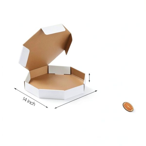 Teenyyou White Octagonal Pizza Box 14x14 Durable-1