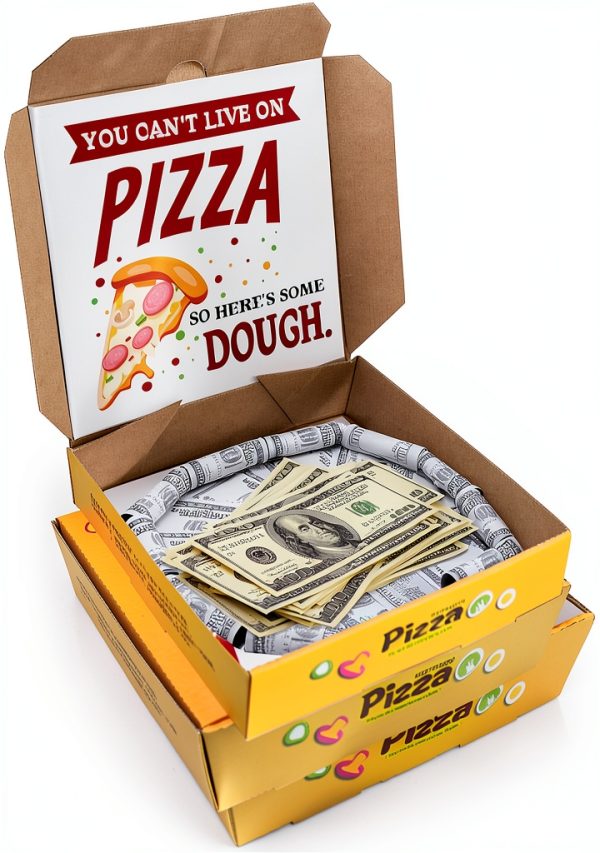 Money Pizza Box QoTang Corrugated Gift Holder-0