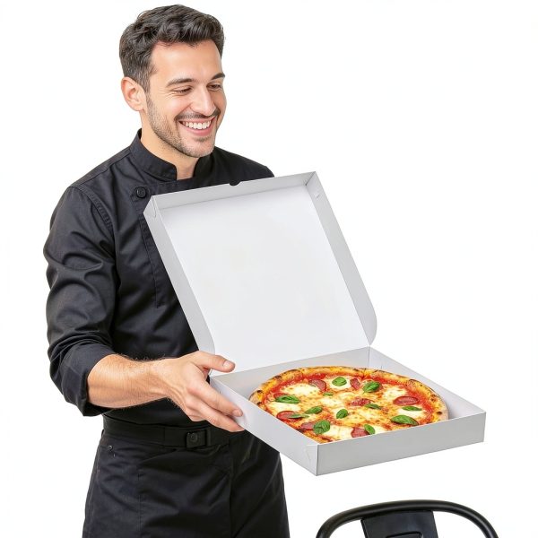 Tosstuki 12x12 White Cardboard Pizza Box 40 Pack Sturdy Disposable-3