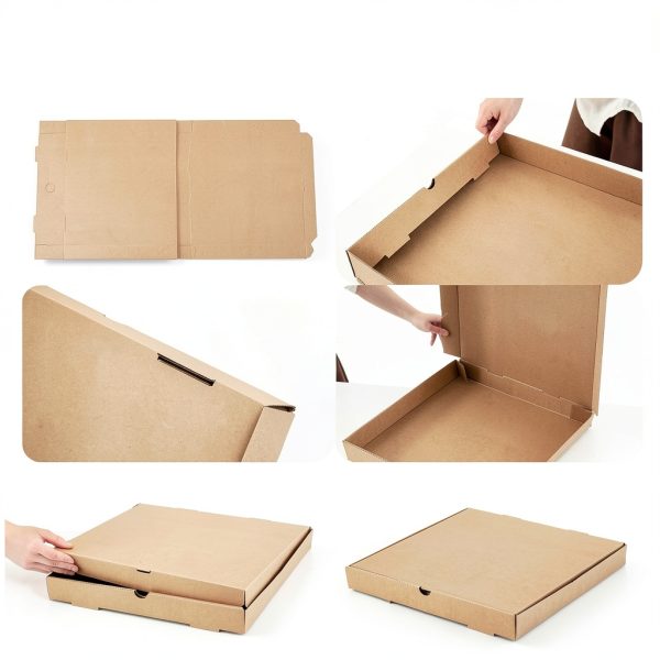 Pizza Boxes Fullhawl Kraft Corrugated 14x14 Brown-2