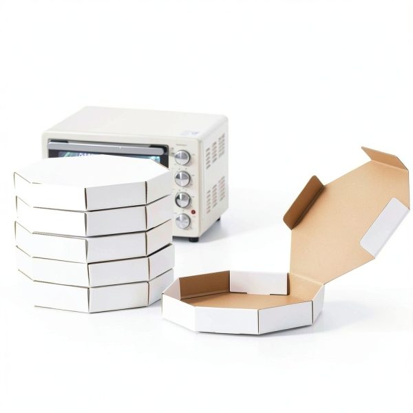 Teenyyou White Octagonal Pizza Box 14x14 Durable-6