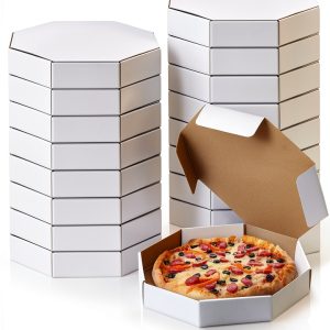 Teenyyou White Octagonal Pizza Box 14x14 Durable-0