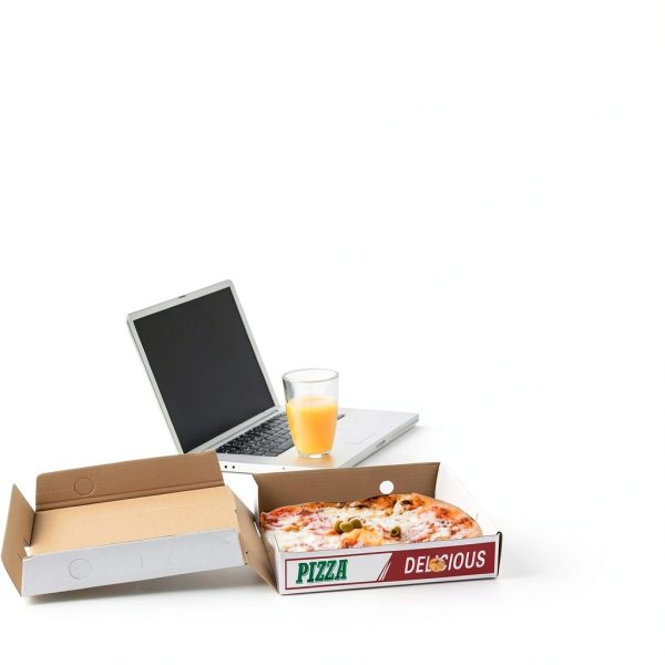 WOKAV Collapsible Pizza Box 8 Inch Small Red Green Eco Kraft-6