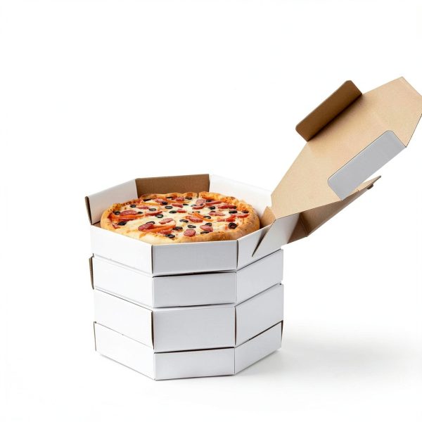 Teenyyou White Octagonal Pizza Box 14x14 Durable-5