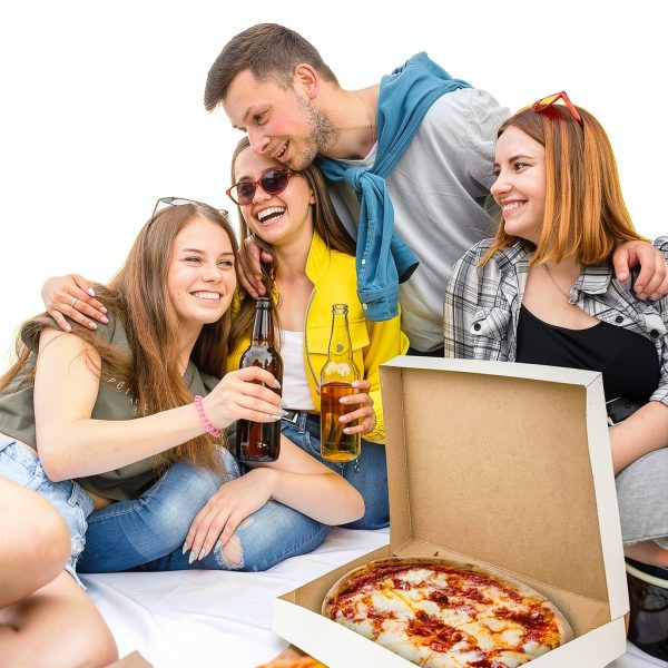 Pizza Box MT Products Ultra Thin White Square Box 12x12x1.9 Inch Pack-6