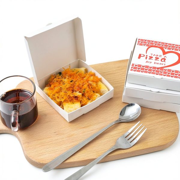 Mini Pizza Boxes WANGDEFA 100 White Cardboard Square Boxes for Cookies-3