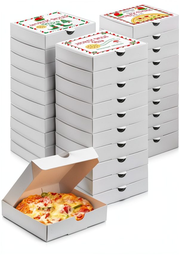 WANGDEFA Mini Pizza Box 3.5x3.5 Inch Square Disposable Pack 50 Count-0