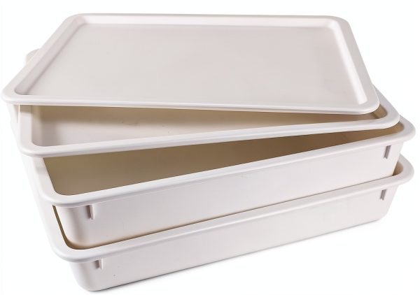 Pizza Proofing Box 2-Pack Stackable BPA Free 17x13x3.5in ChefPro-0