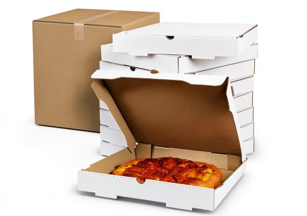 Pizza Box White Corrugated 14x14 Karat Bulk Pack of 50-0