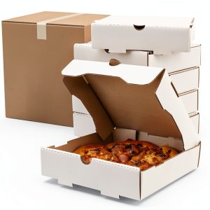 Karat Pizza Box Pack of 50 White & Kraft Corrugated Boxes 12x12 Inches-0