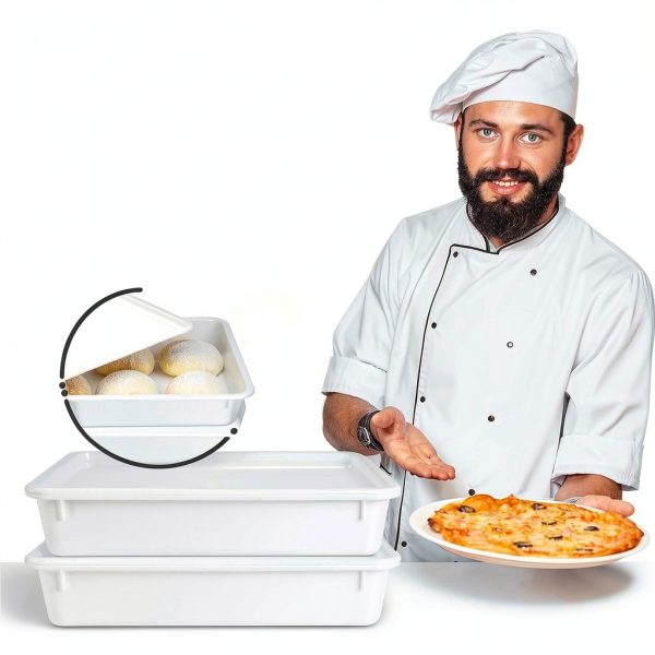 Pizza Proofing Box 2-Pack Stackable BPA Free 17x13x3.5in ChefPro-7