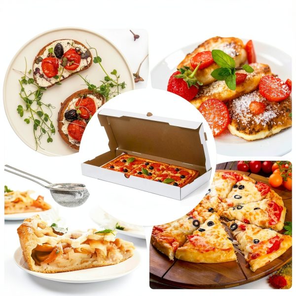 AmazingSpark Corrugated Pizza Boxes 14x7x1.5in 50 Pack Sturdy-2