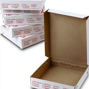 MT Products 12x12x2 White-Red Pizza Boxes Durable Clay Coated-0