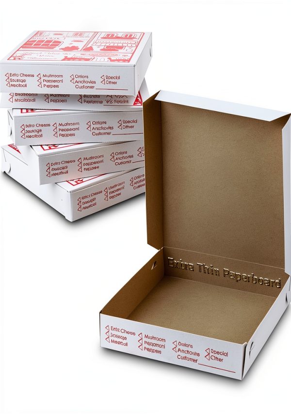 MT Products 12x12x2 White-Red Pizza Boxes Durable Clay Coated-0