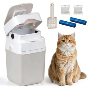 Portable Cat Litter Disposal Thruum 9.5L Capacity Triple Odor Control-0