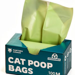 Panther Armor Compostable Cat Litter Bags 100 Leak Proof 13x9in-0
