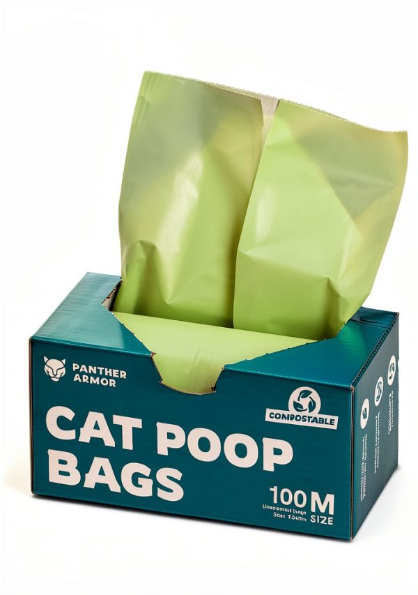 Panther Armor Compostable Cat Litter Bags 100 Leak Proof 13x9in-0