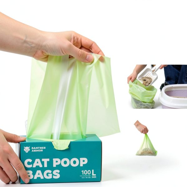Panther Armor Compostable Cat Litter Bags 100 Leak Proof 13x9in-1