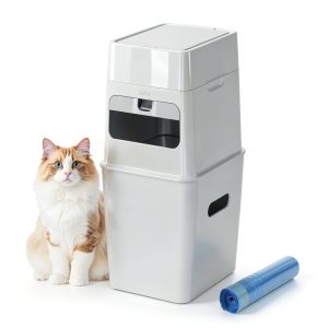 GKJ Cat Litter Trash Can 9L Odor‑Lock Bin with 16 Easy Tear‑Off Bags-0